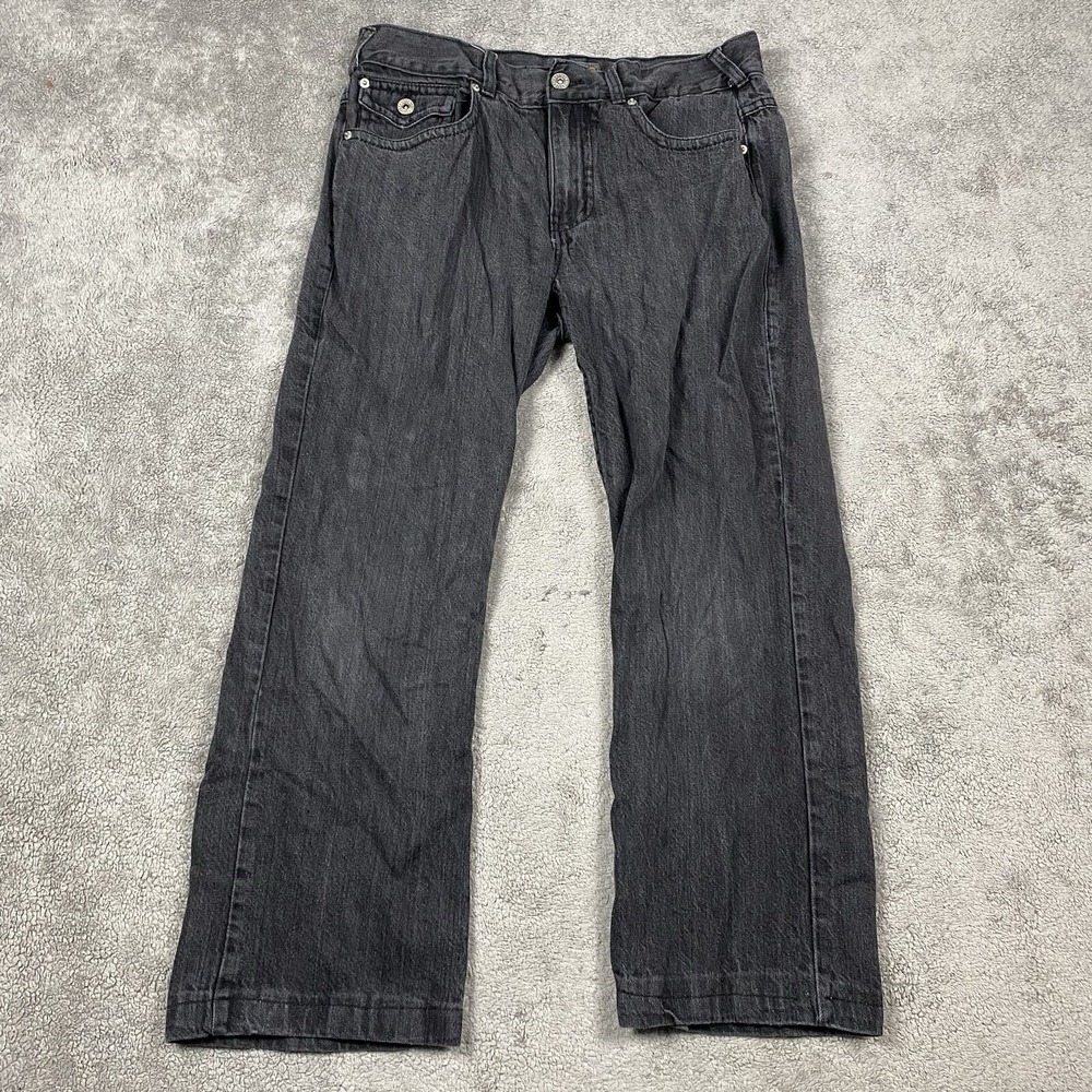 Buffalo  Jeans Mens Size 34x25 Gray Straight Leg Mid‎ Rise